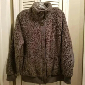 Merokeety Gray Sherpa Jacket Sz M